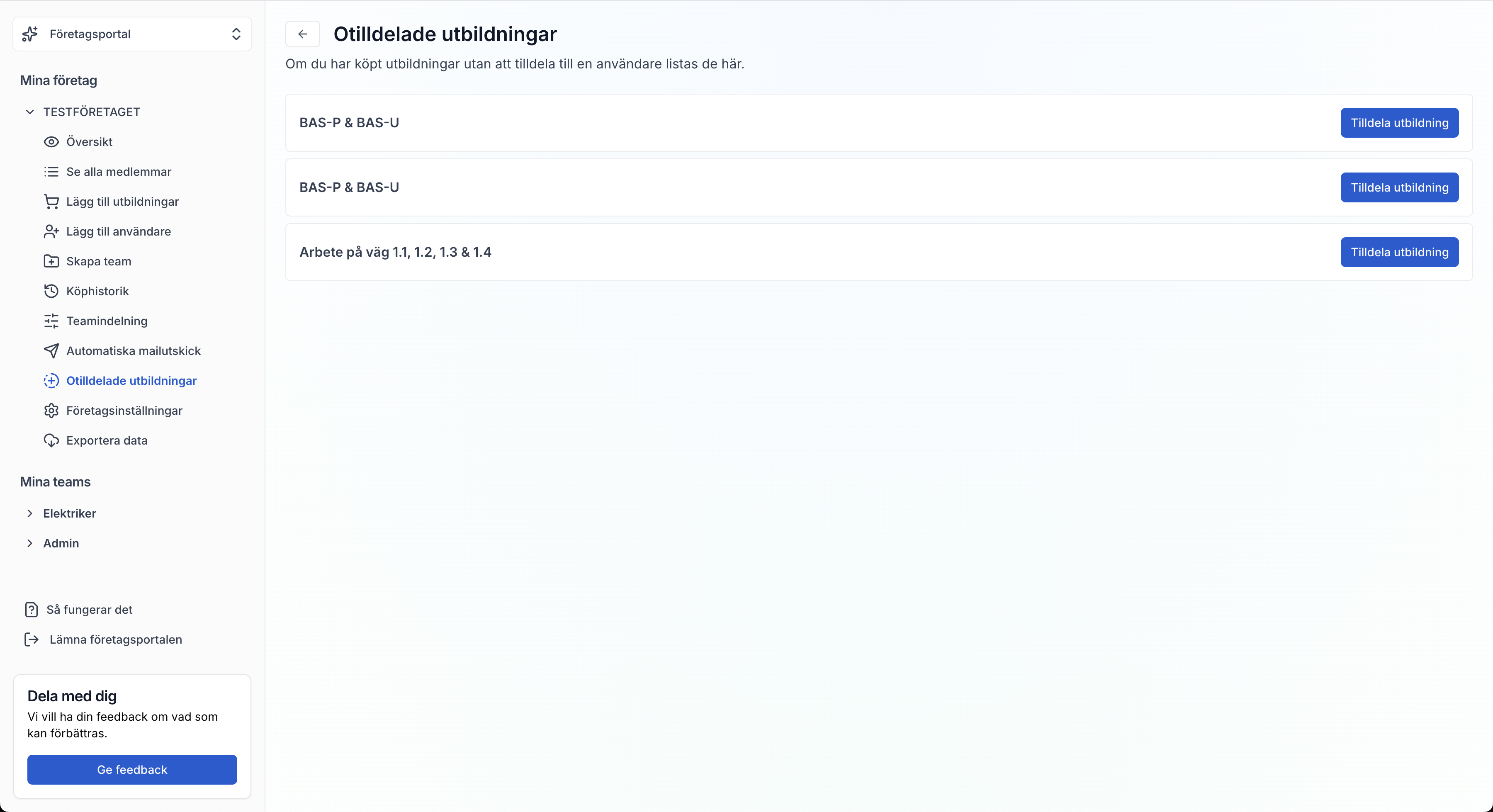 Beviskollen - Tilldela kurser